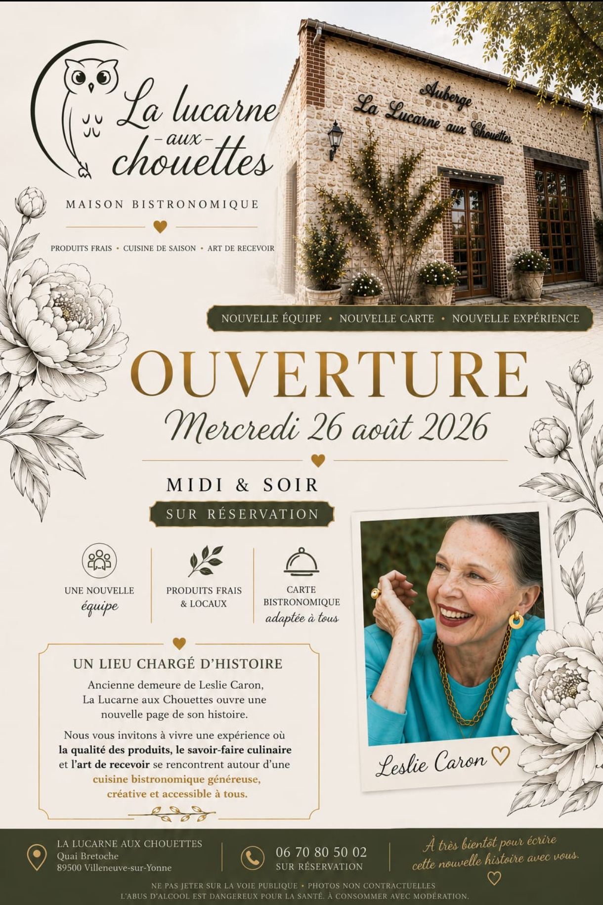 Ouverture de La Lucarne aux Chouettes, maison bistronomique - Mercredi 26 août 2026, midi et soir sur réservation